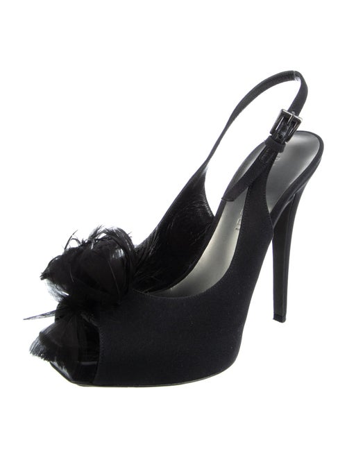 Barbara Bui Feather Trim Slingback Pumps