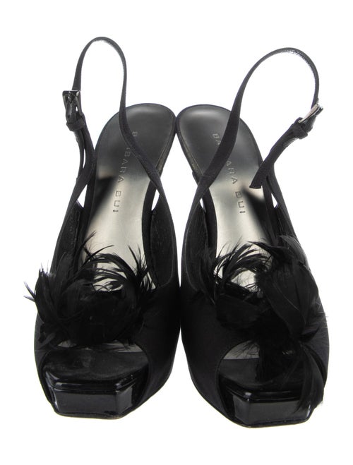 Barbara Bui Feather Trim Slingback Pumps
