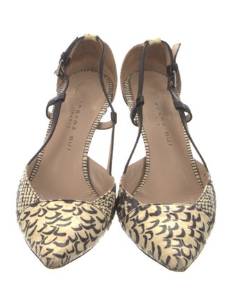 Barbara Bui Snakeskin Animal Print Slingback Pumps