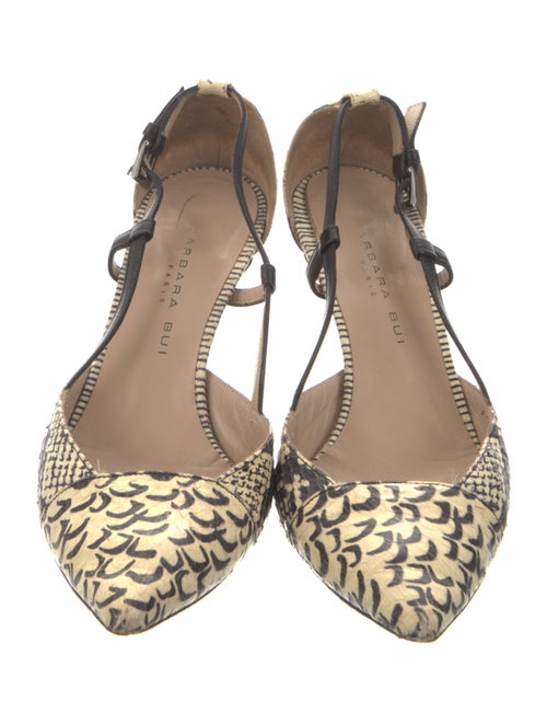 Barbara Bui Snakeskin Animal Print Slingback Pumps