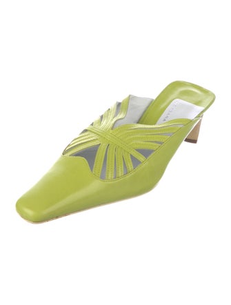 Barbara Bui Leather Cutout Accent Mules