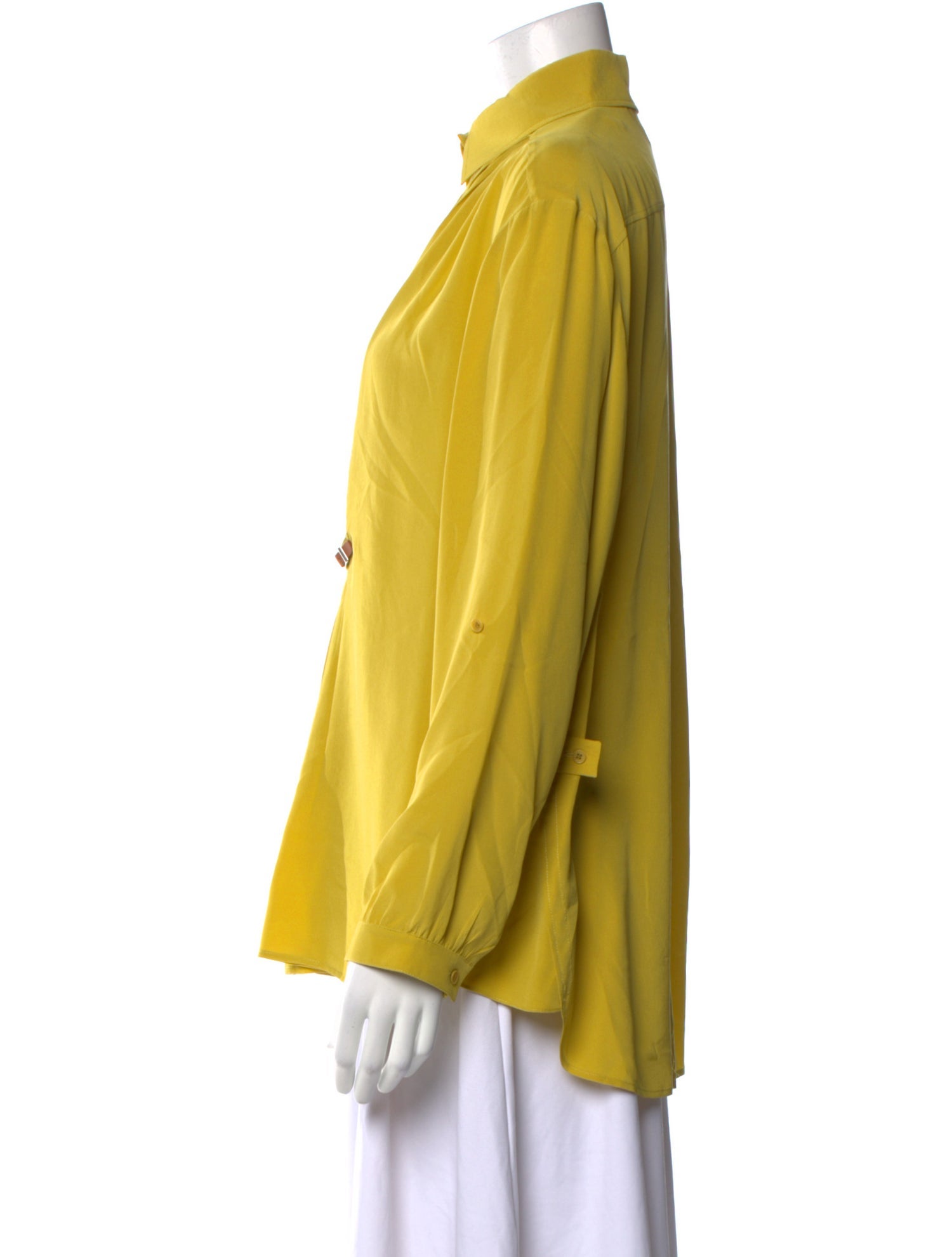 Barbara Bui Silk Long Sleeve Button-Up Top