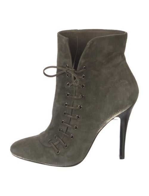 Barbara Bui Suede Leather Trim Embellishment Lace-Up Boots