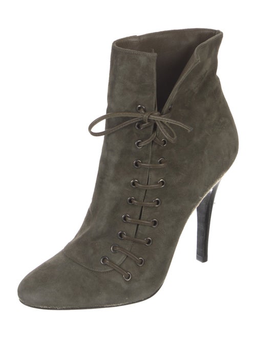 Barbara Bui Suede Leather Trim Embellishment Lace-Up Boots