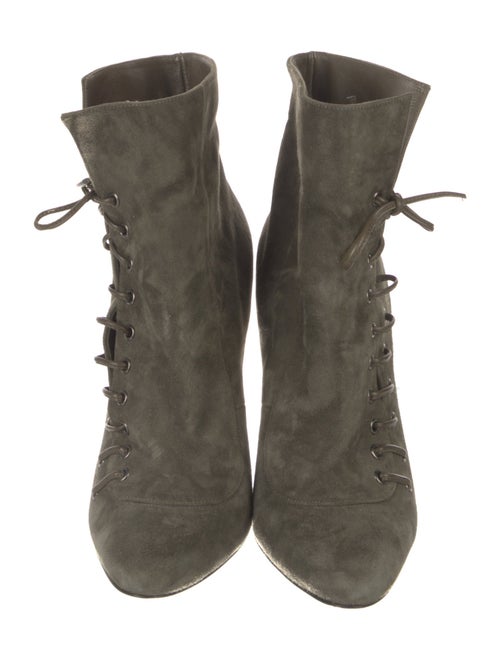 Barbara Bui Suede Leather Trim Embellishment Lace-Up Boots