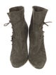 Barbara Bui Suede Leather Trim Embellishment Lace-Up Boots