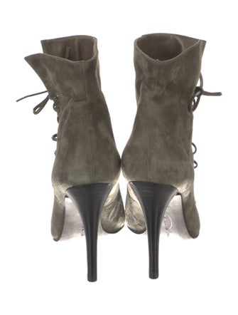 Barbara Bui Suede Leather Trim Embellishment Lace-Up Boots