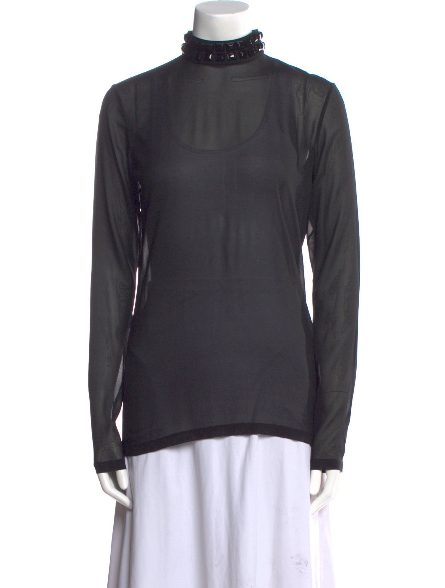 Barbara Bui Silk Mock Neck Top