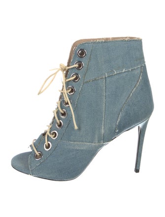 Barbara Bui Denim Lace-Up Boots