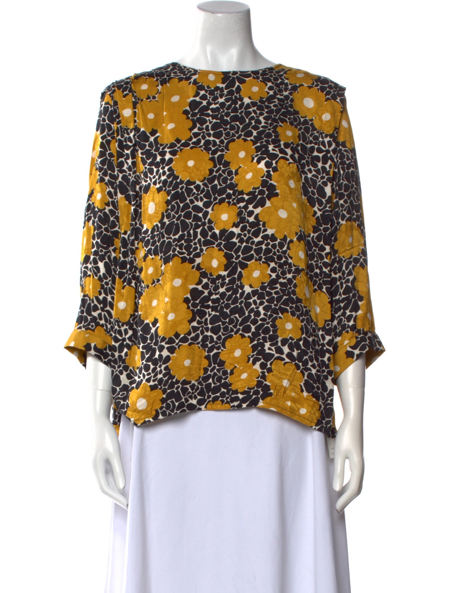 Barbara Bui Floral Print Bateau Neckline Blouse