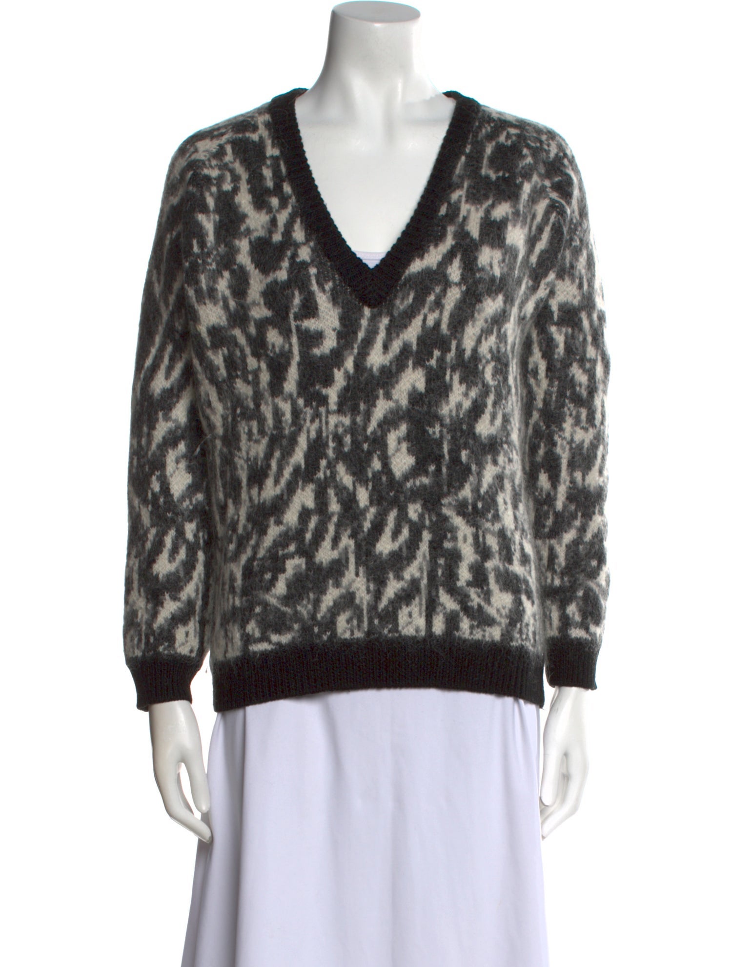 Barbara Bui Printed V-Neck Sweater