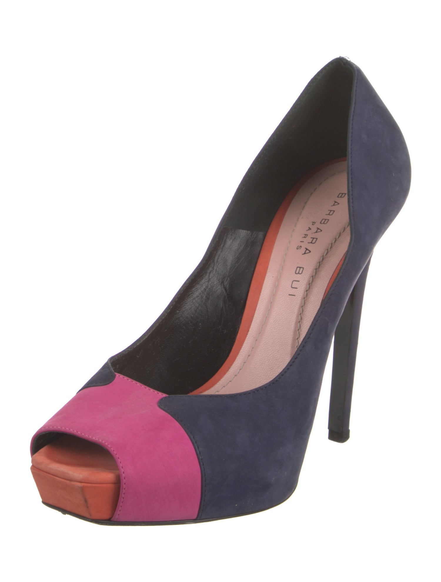 Barbara Bui Suede Colorblock Pattern Pumps