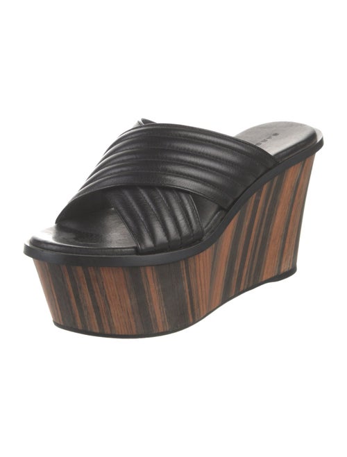 Barbara Bui Leather Striped Slides