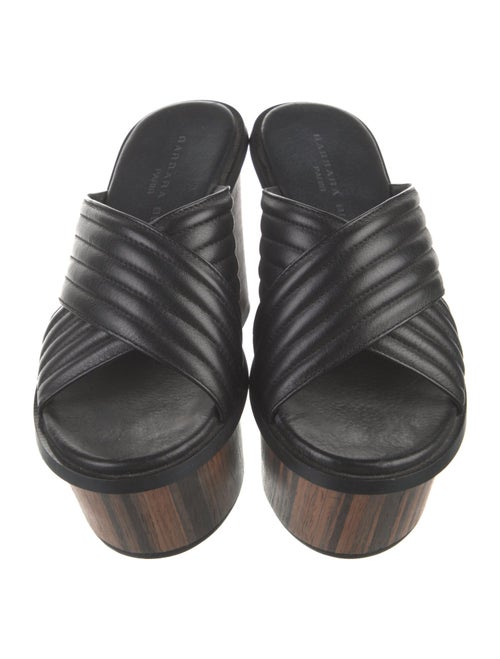 Barbara Bui Leather Striped Slides