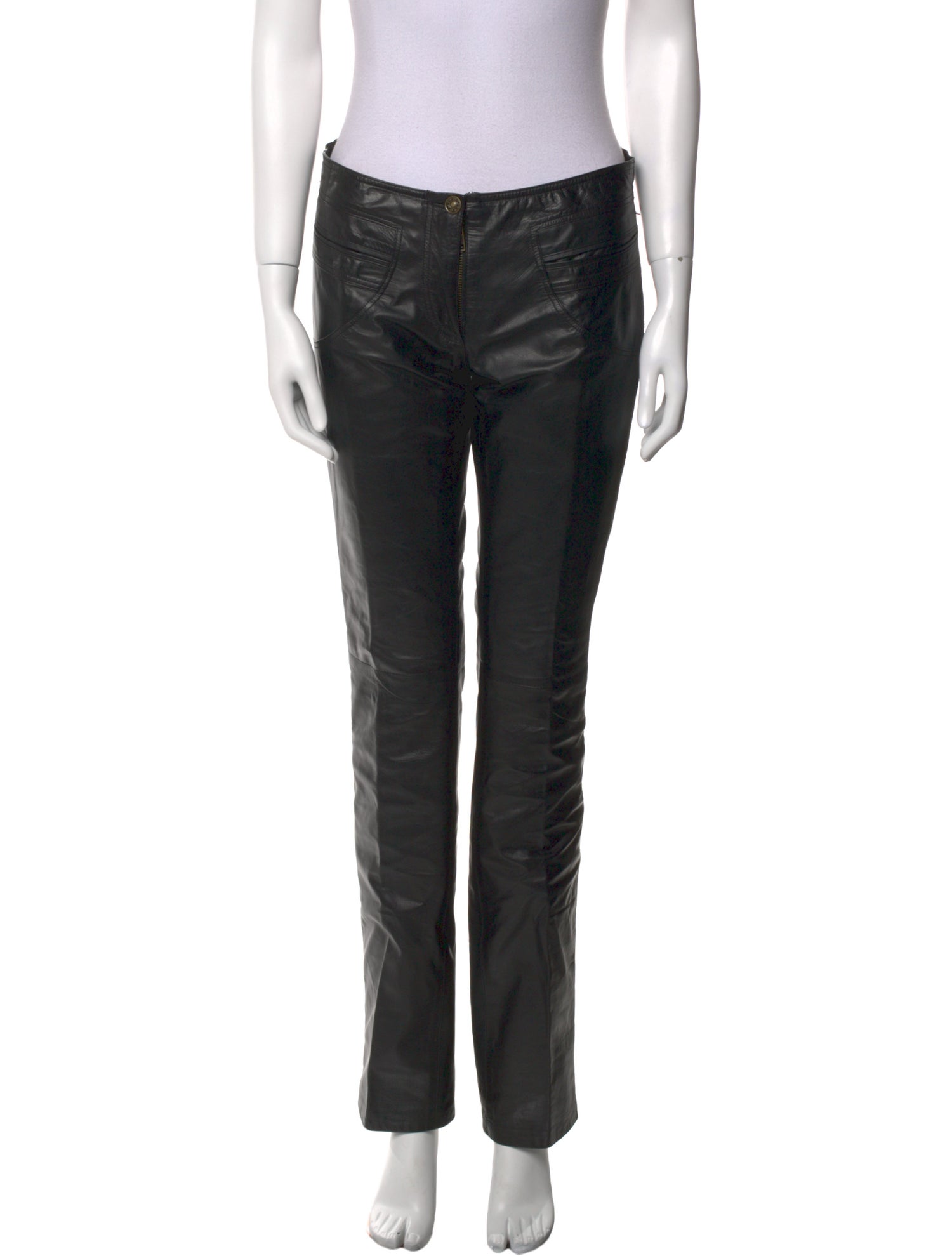 Barbara Bui Lamb Leather Straight Leg Pants