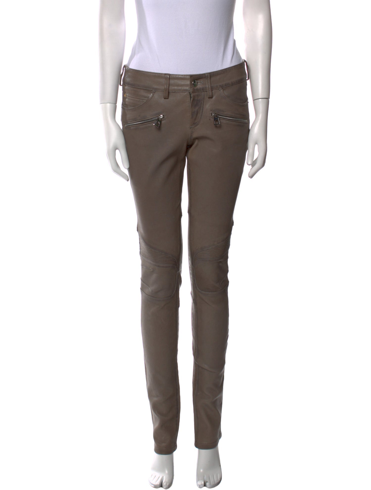 Barbara Bui Lambskin Skinny Leg Pants