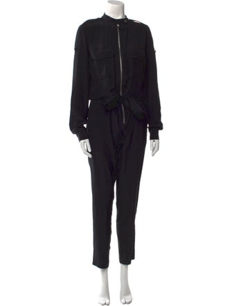 Barbara Bui Silk Mock Neck Jumpsuit