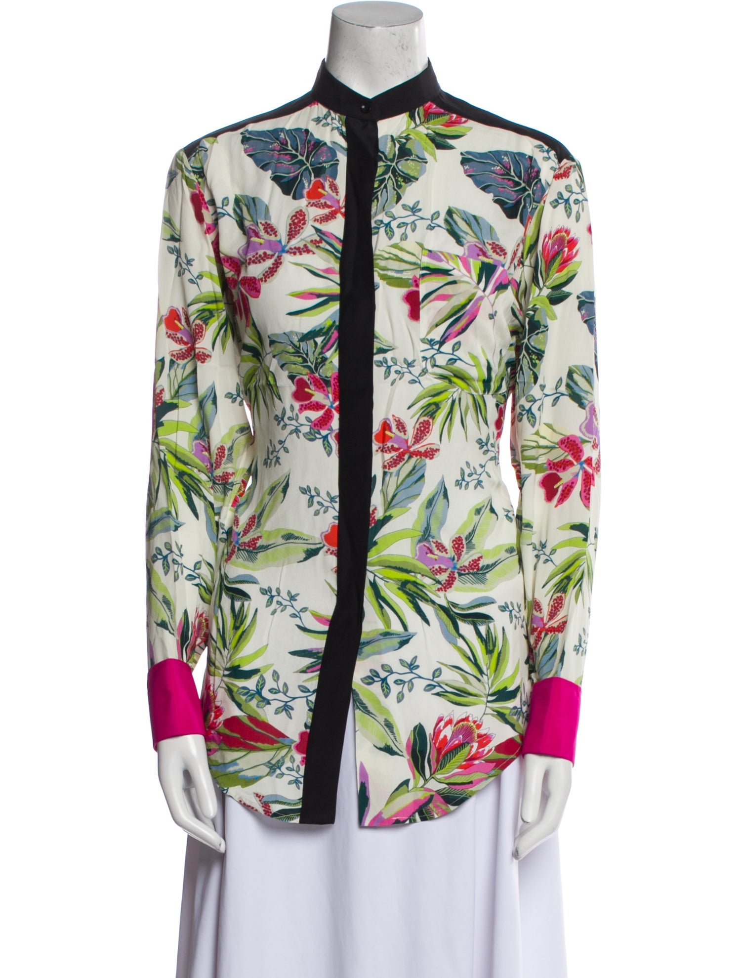 Barbara Bui Floral Print Long Sleeve Button-Up Top