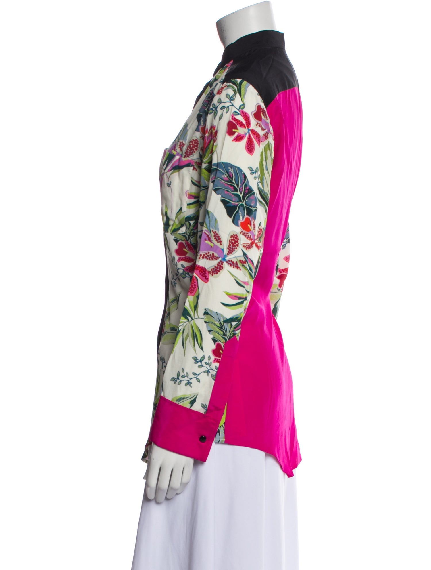 Barbara Bui Floral Print Long Sleeve Button-Up Top