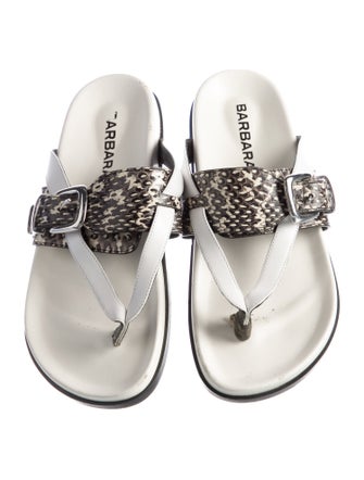 Barbara Bui Leather Printed Slides