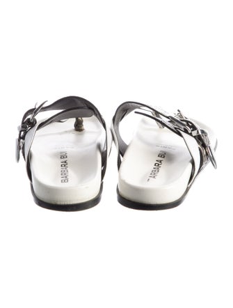 Barbara Bui Leather Printed Slides