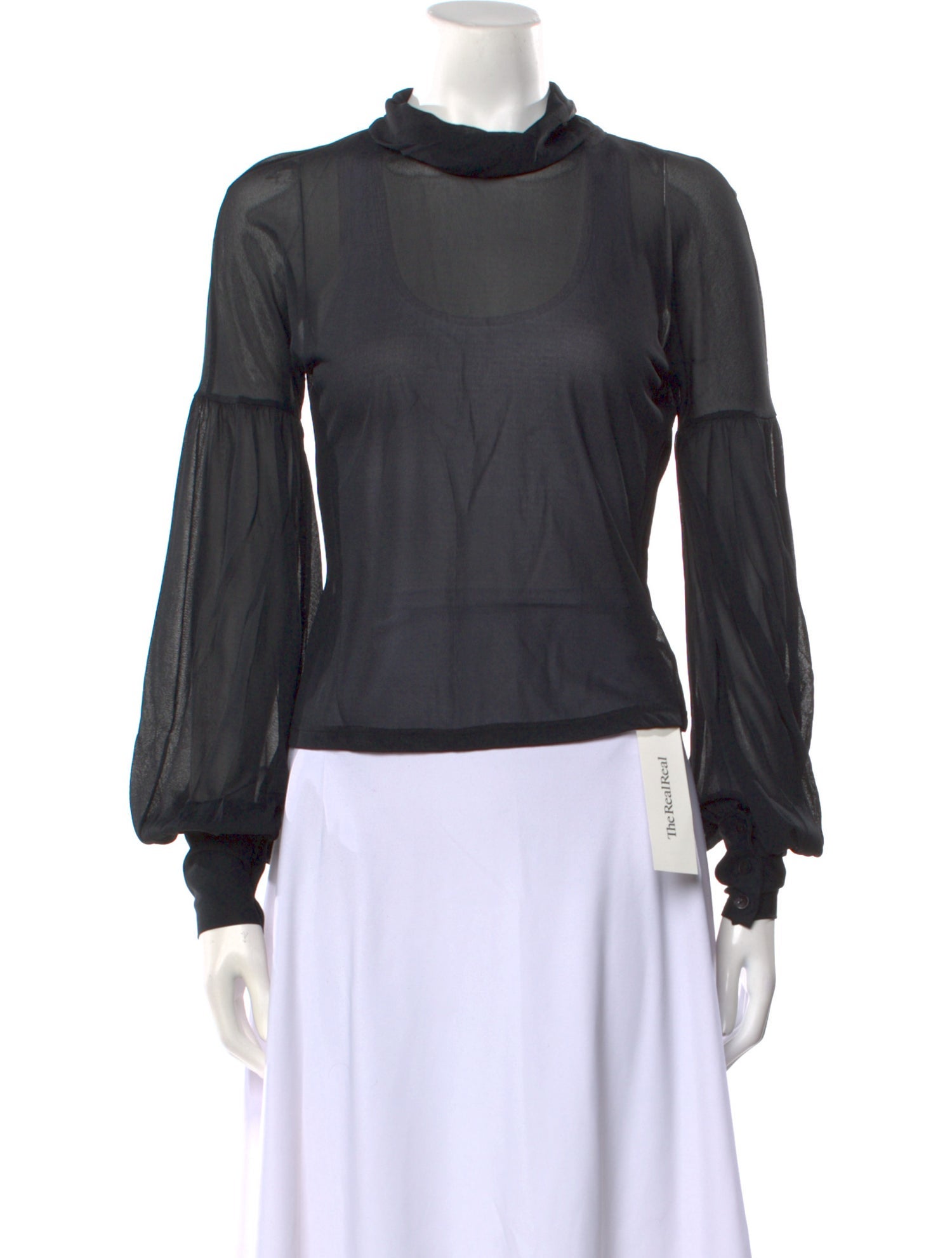 Barbara Bui Mock Neck Long Sleeve Blouse