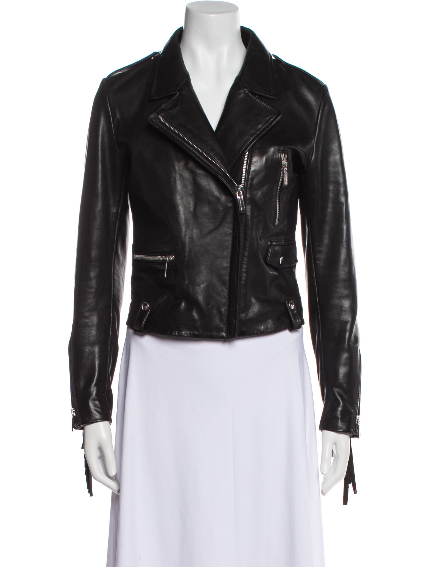 Barbara Bui Lamb Leather Biker Jacket