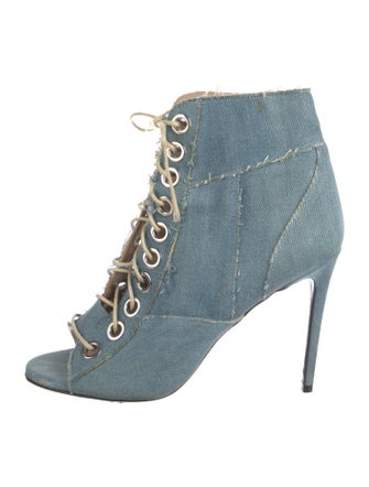 Barbara Bui Denim Lace-Up Boots
