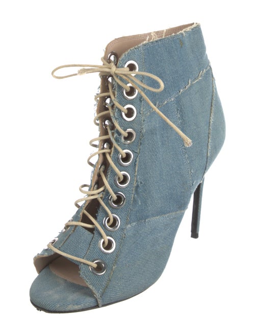 Barbara Bui Denim Lace-Up Boots