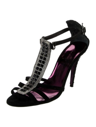 Barbara Bui Suede T-Strap Sandals