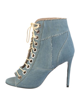 Barbara Bui Denim Lace-Up Boots