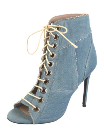 Barbara Bui Denim Lace-Up Boots