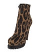 Barbara Bui Ponyhair Animal Print Lace-Up Boots