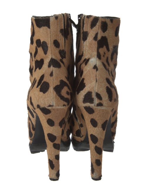 Barbara Bui Ponyhair Animal Print Lace-Up Boots
