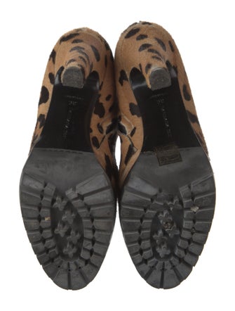Barbara Bui Ponyhair Animal Print Lace-Up Boots
