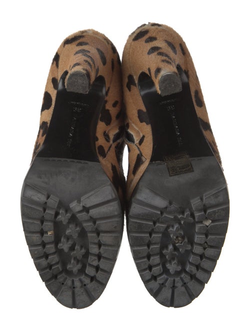 Barbara Bui Ponyhair Animal Print Lace-Up Boots