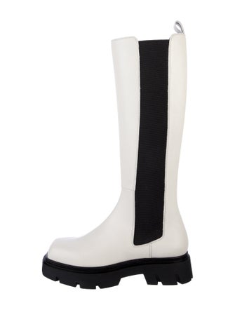 Barbara Bui Leather Colorblock Pattern Chelsea Boots