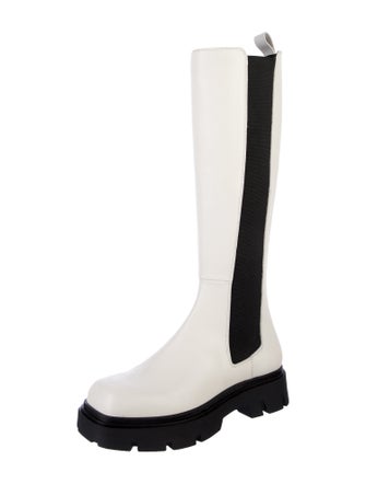 Barbara Bui Leather Colorblock Pattern Chelsea Boots