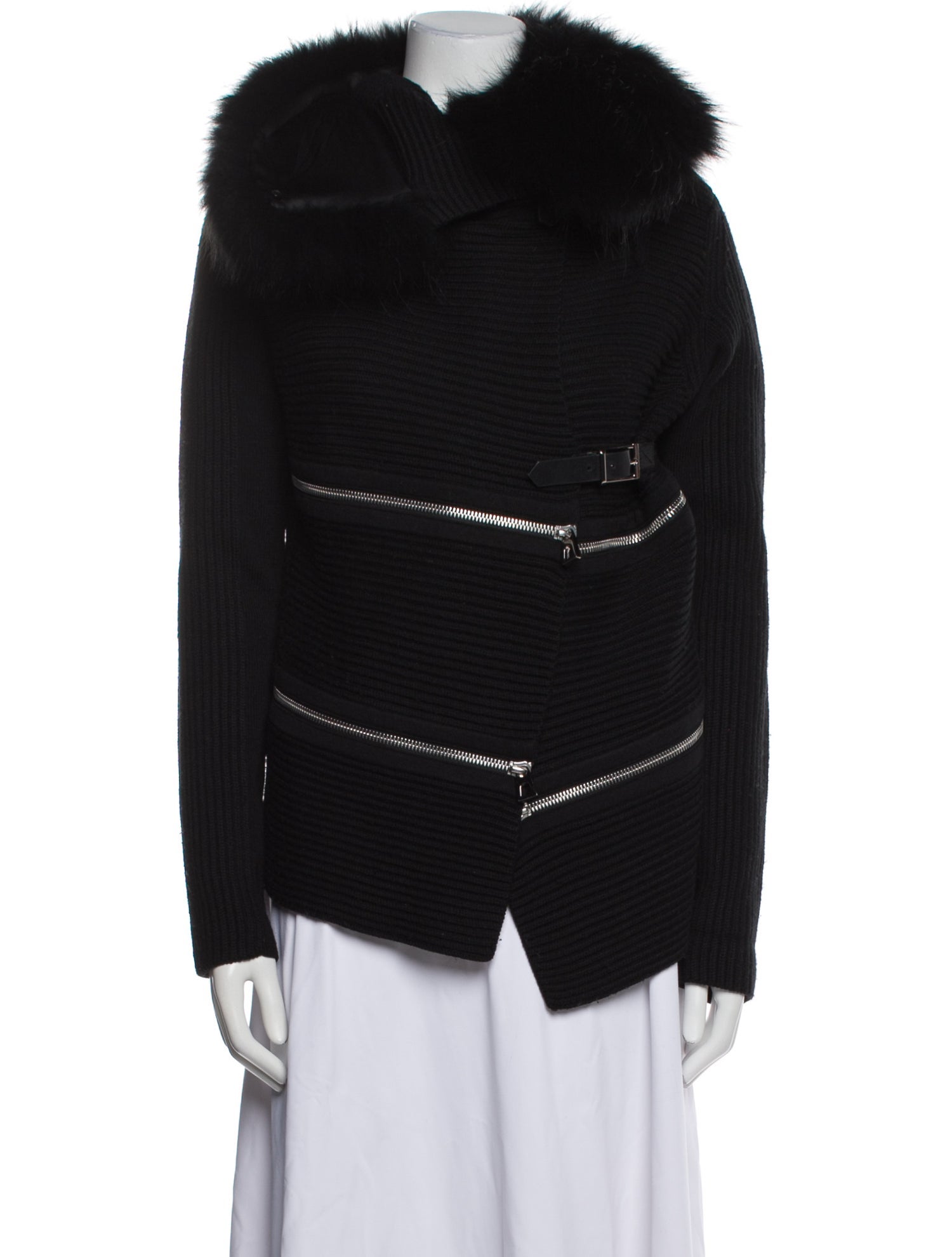 Barbara Bui Wool Fur Jacket