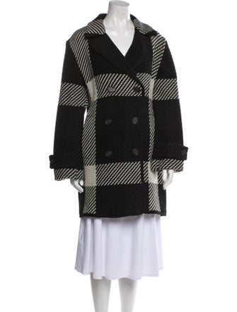 Barbara Bui Wool Plaid Print Jacket