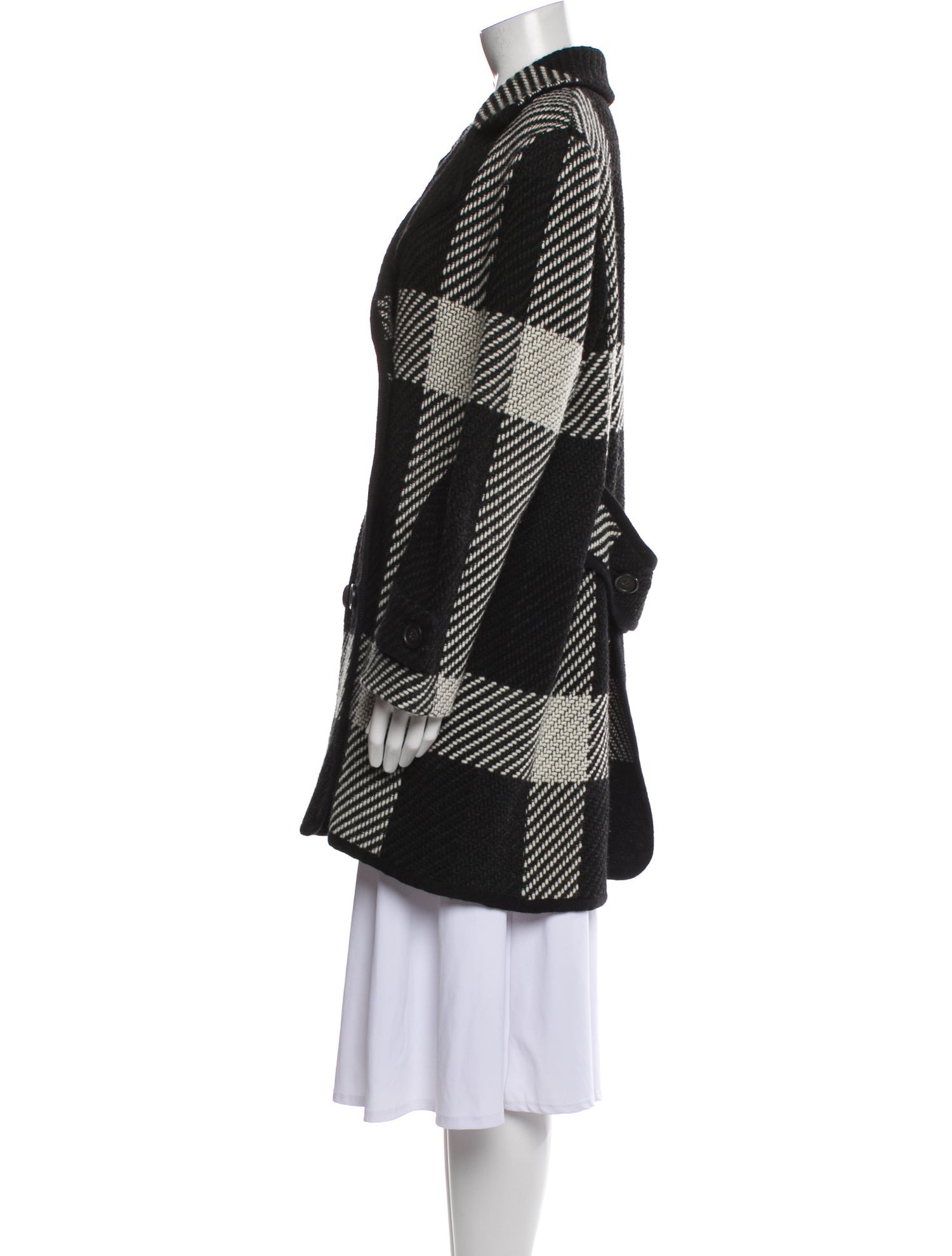 Barbara Bui Wool Plaid Print Jacket