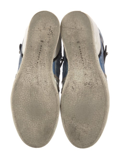 Barbara Bui Leather Colorblock Pattern Wedge Sneakers