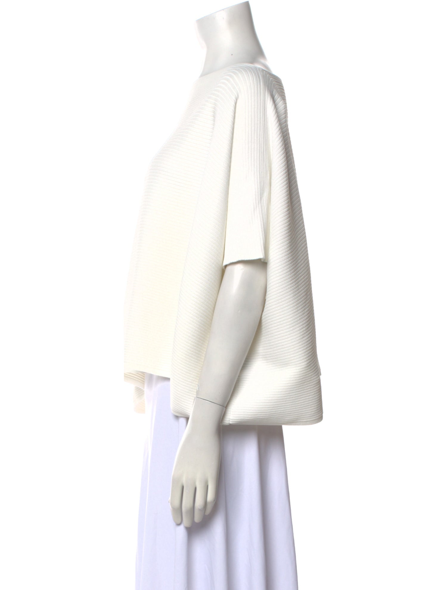 Barbara Bui Bateau Neckline Three-Quarter Sleeve Crop Top