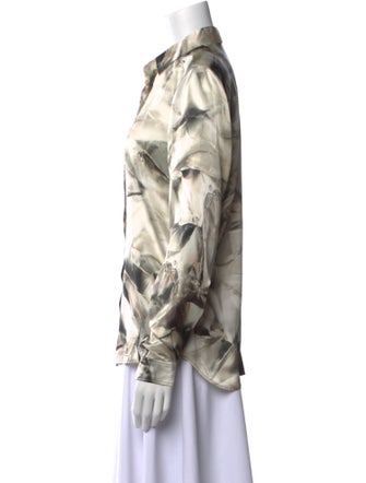 Barbara Bui Silk Printed Button-Up Top
