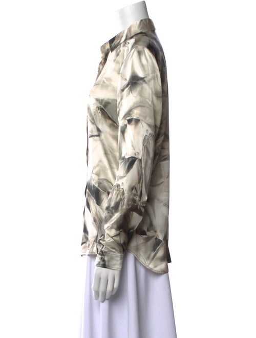 Barbara Bui Silk Printed Button-Up Top