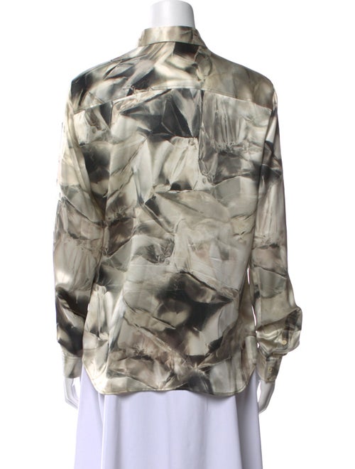 Barbara Bui Silk Printed Button-Up Top