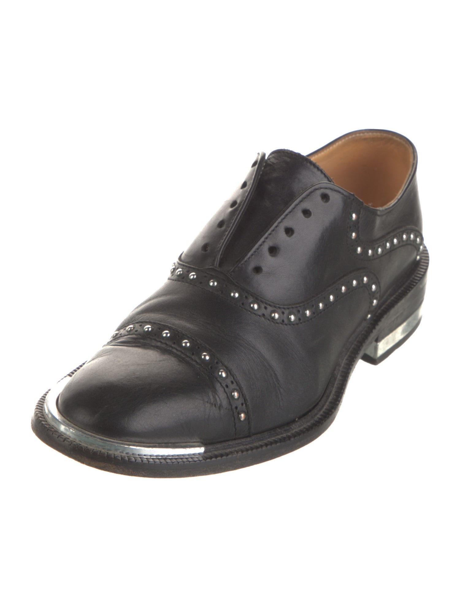 Barbara Bui Leather Studded Accents Oxfords
