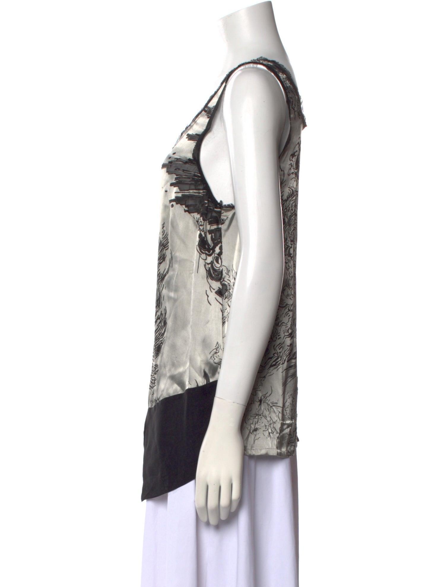 Barbara Bui Printed Scoop Neck Top