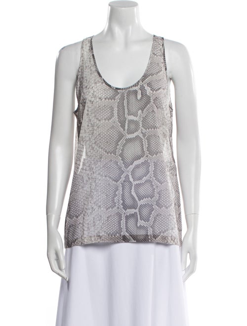Barbara Bui Animal Print Scoop Neck Top