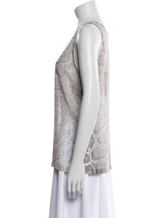 Barbara Bui Animal Print Scoop Neck Top